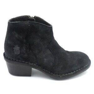 Fly London Dari black leather western ankle boots booties